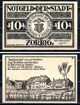 Цёрбиг (Пруссия, Саксония) 10 пфеннигов 1921 2193-43-1-1