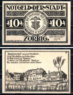 Цёрбиг (Пруссия, Саксония) 10 пфеннигов 1921 2193-43-1-1